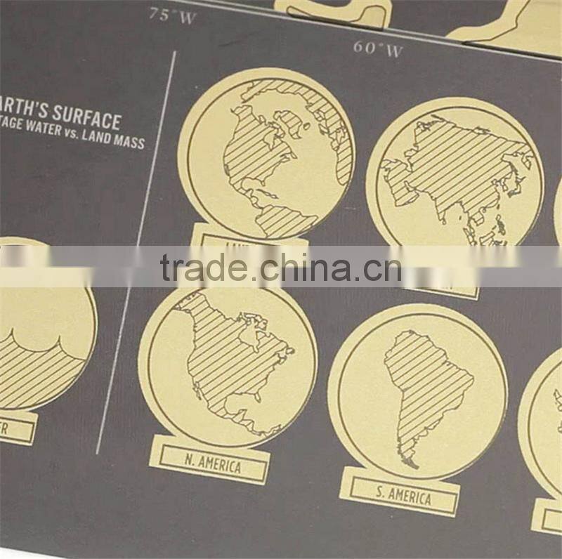 CT-750 Travel World Map Hard Paper Travel map Small black mini map Black Luxury