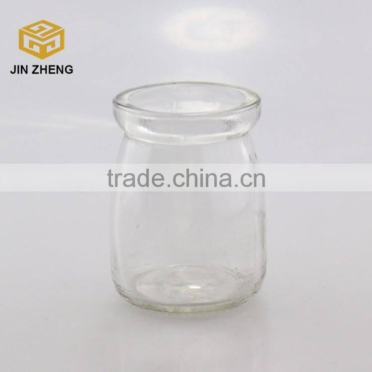 Food grade empty 100ml wide mouth glass pudding bottle with lid