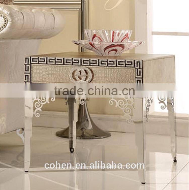 cheap price stainless steel high end side table/modern furniture corner table