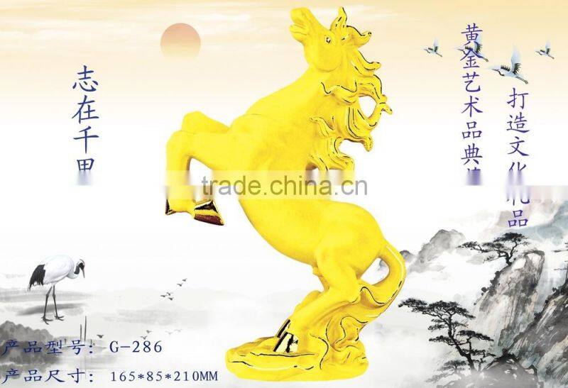 New design 24k Gold Plated horse figurines