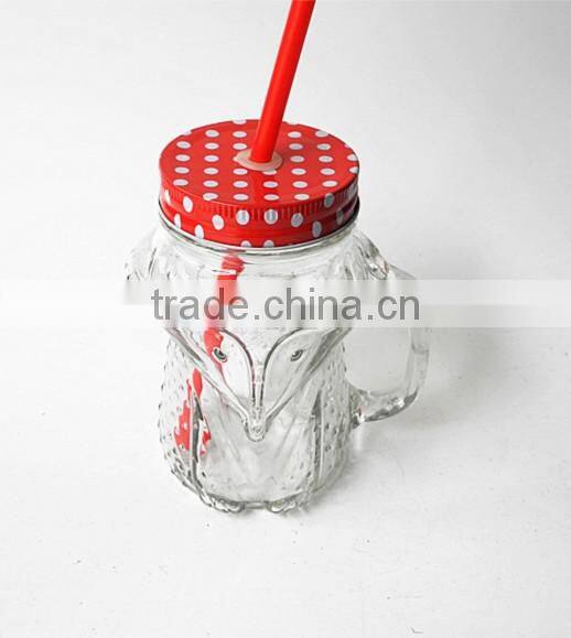 cheap recycled bulb juice fox shape glass mason mug