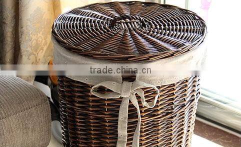 High quality boiled hot sale wicker laundry basket