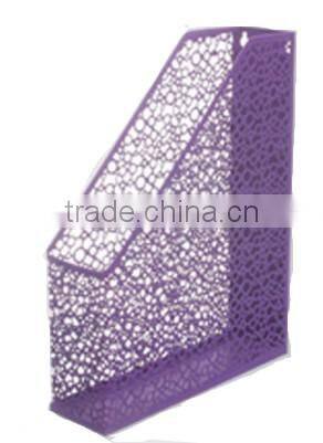 Purple Metal Punched Office Magazine Document Rack
