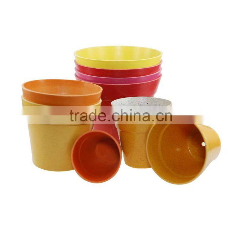 Customized Ecological Portable bamboo fiber flower pots wholesale