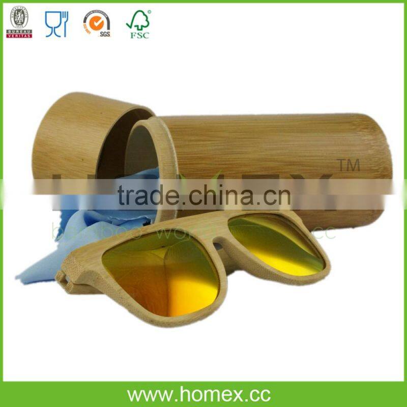Round Glasses Case/Bamboo Sunglasses Box/Homex_FSC/BSCI Factory