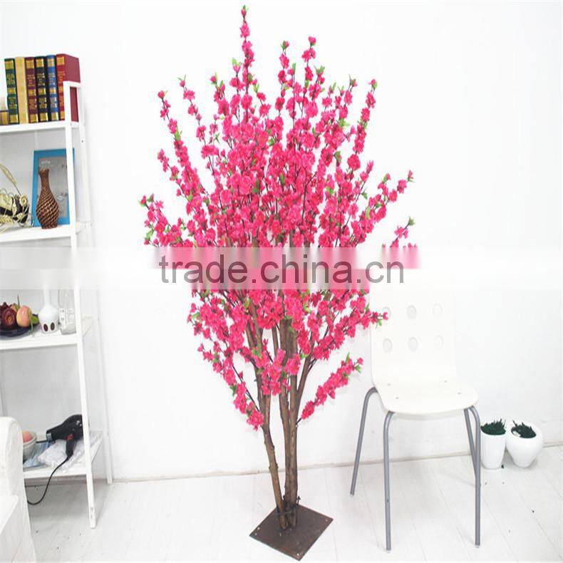 SJZJN 312 Mini Bansai Artificial Peach Blossom Tree /Potted Peach Blossom Tree High Quality