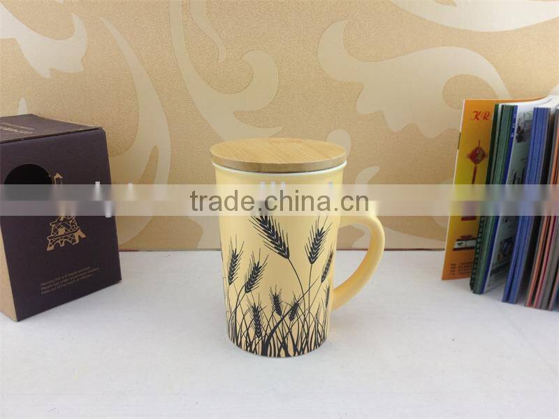 ceramic mug with color glazing decal printed