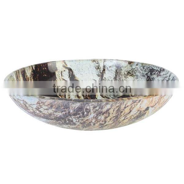 Jadeite style fruit bowl/ art ashtray/ decorative hotel marble plate/ top quality glass ash ashtray BHL-P20