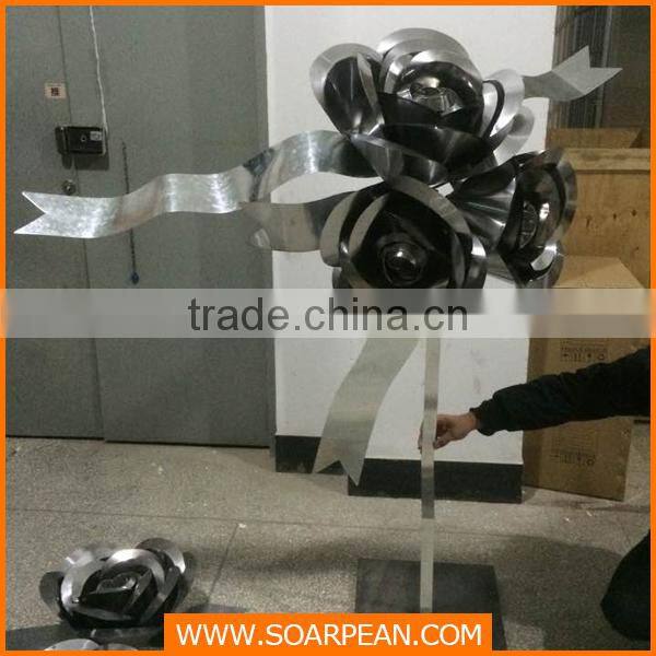 Customized Decorative Red Metal Rose Flower