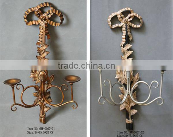 China manufacturer home decoration candle holder with metal