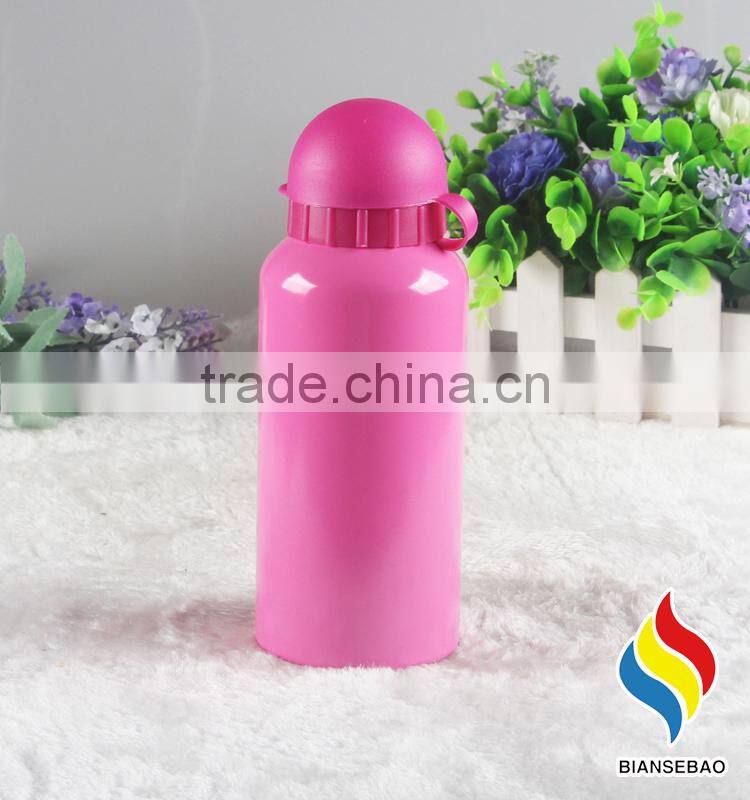 500ml Pink single wall aluminum water bottle with logo