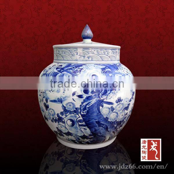 Art deign excellent quality chinese ceramic ginger jar for storage