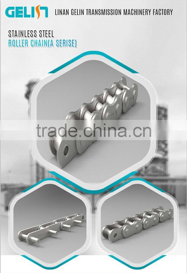Double Pitch Stainless steel roller Chains with Extended Pin Attachments stainless steel chain conveyor