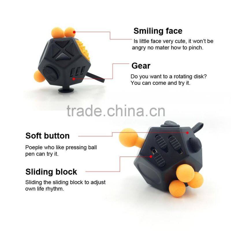 2017 hot sale 12 sides newest fidget cube Relieves Stress And Anxiety