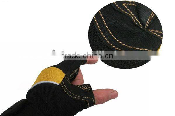 Custom Leather weightlifting workout gloves