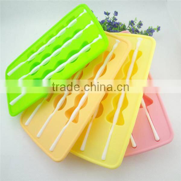 Funny Sugar-coated berry shaped 3 cavity silicone ice tray mold with sticks