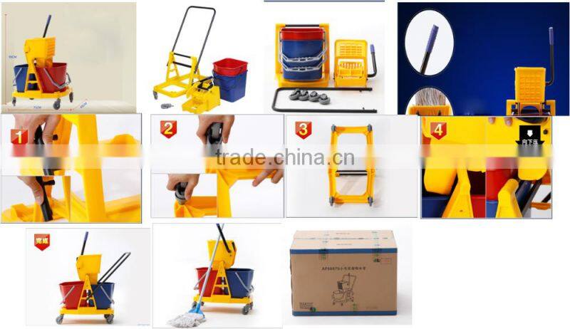 32L mop bucket with wringer side press plastic