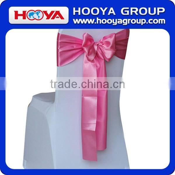 2015 Popular Selling Party Decoration Self-tied Beautiful Shiny Satin Chair Sash for Wedding