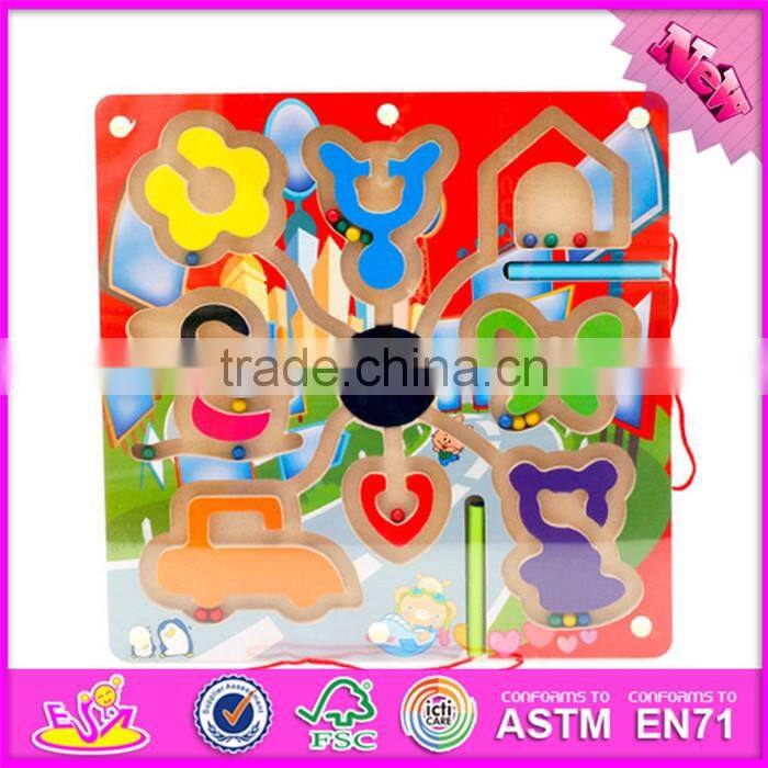 2017 New product kids educational toy wooden magnetic maze puzzles W11H017