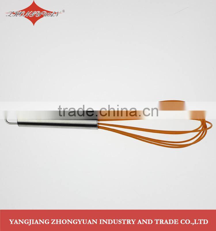 11.5" stainless steel handle silicone coated egg whisk