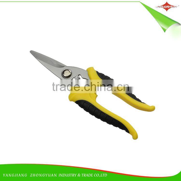 ZY-J2013 Professional 7 Inch electrician cable stainless steel wire cutting scissors with spring