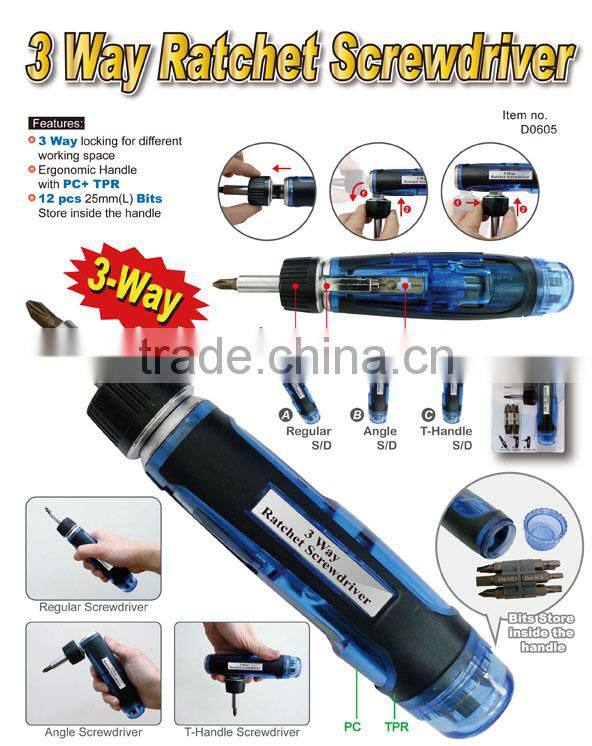 3 Way Ratchet Screwdriver