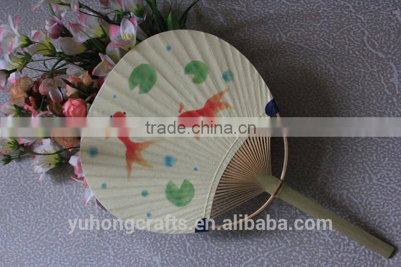 Promotional new style bamboo paper fan