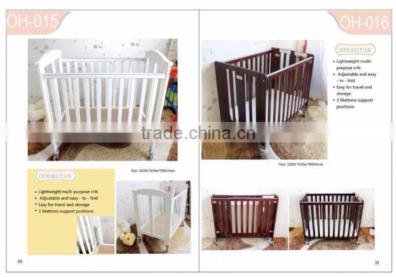 popular hot sell New Zealand pine solid wood luxury baby bed baby crib