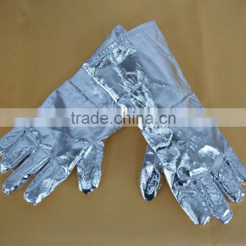 Five finger Aluminium Foil heat protective glove