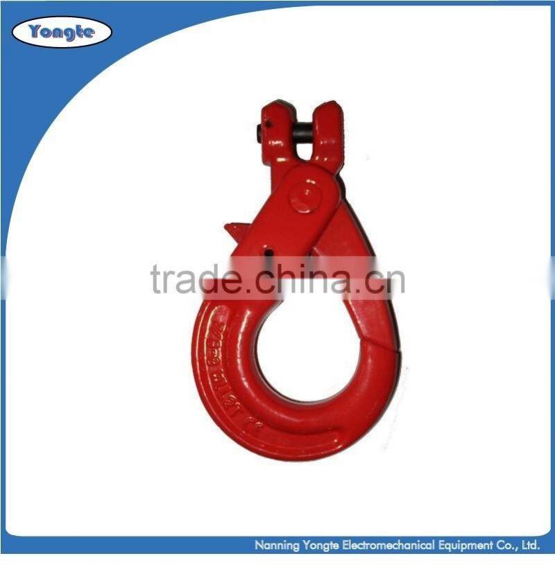 G80 european type clevis hook self-locking ,forged lifting safety hook for chain