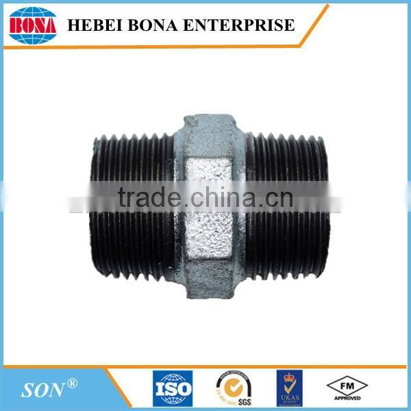 Good quality malleable cast iron hexagon pipe nipple