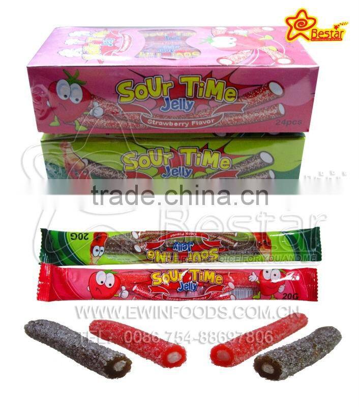 Double Fruit Acid / Sour Stick With Powder And Jam