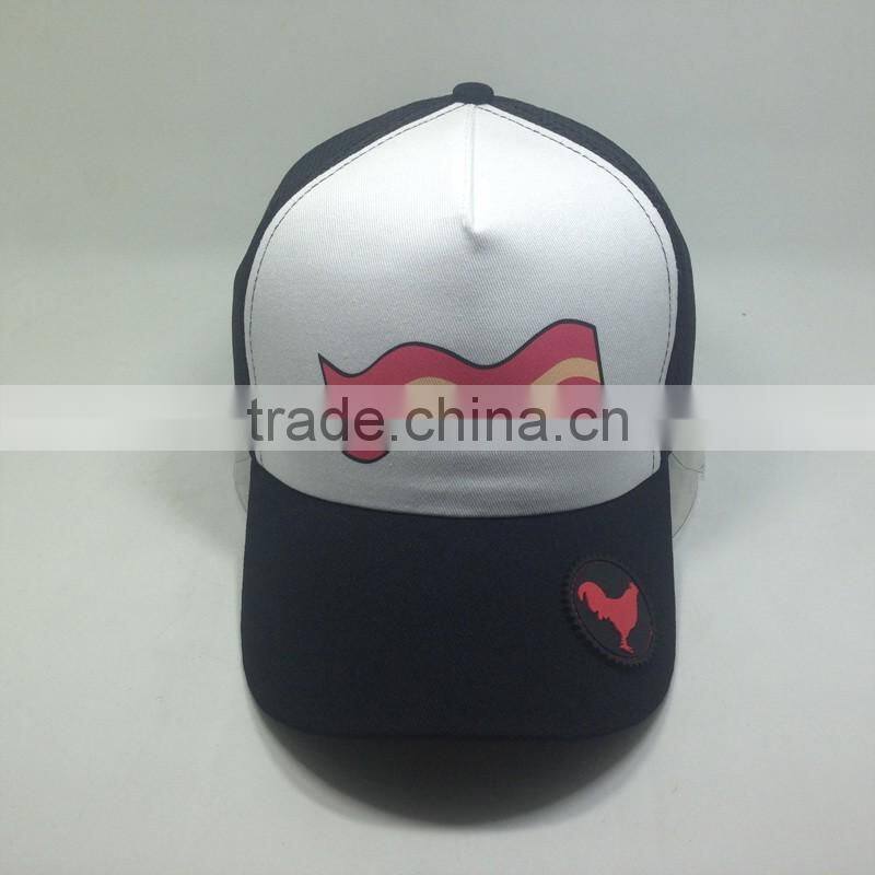 Screen Printing Mesh Baseball Cap Rubber Logo Trucker Hat
