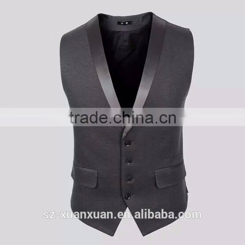 Custom fashion cotton waistcoat for men OEM design in China 2016