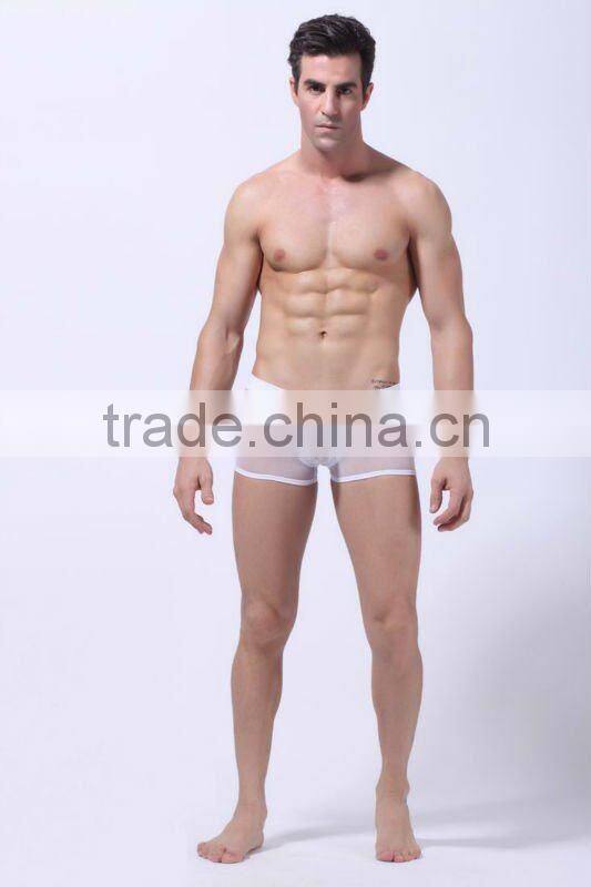 2012 latex sexy man's transparent underwear boxers