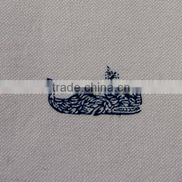 small whales printed yarn dyed oxford shirting fabric