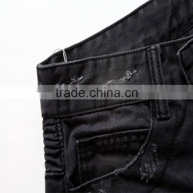 new men's fashion brand jeans male personality folds comfortable hotsale biker jeans
