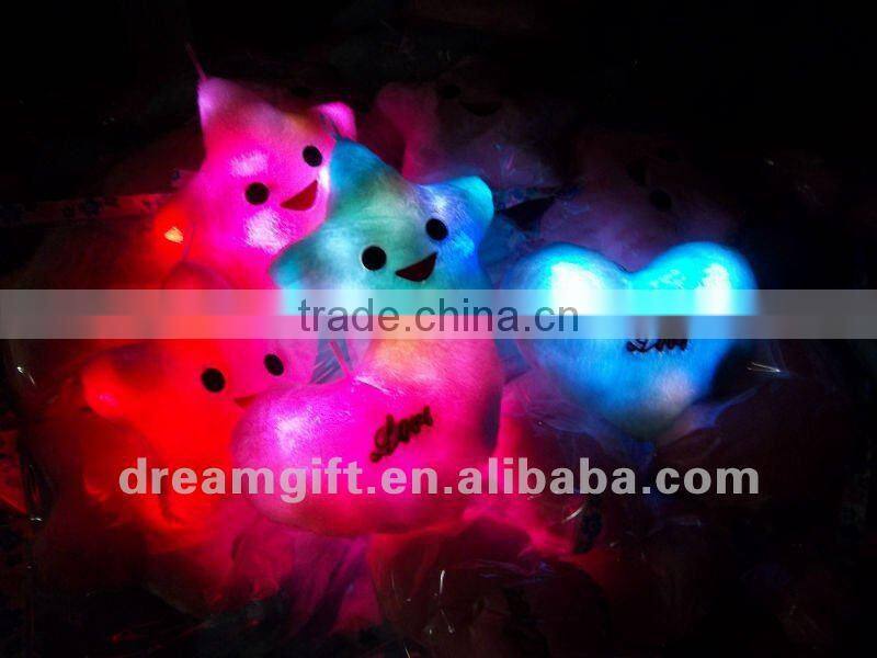 2012 new LED product flashing pillow included battery 5 colors light up your room