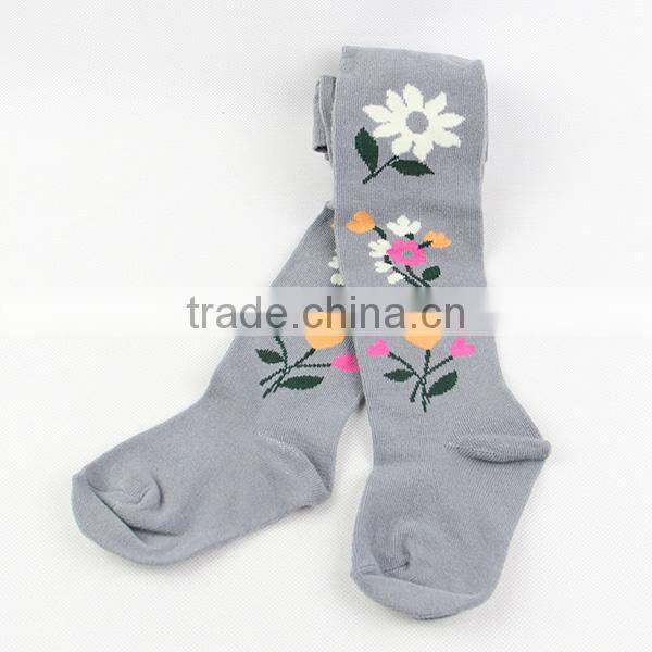 Little girl printed tights with nice flowers