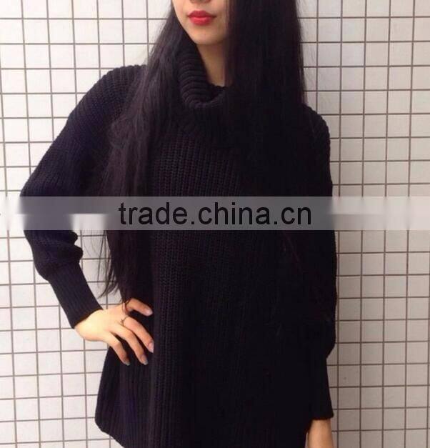 Runwaylover New Fashion 2017 Ladies Turtleneck Loose Knitted Sweaters