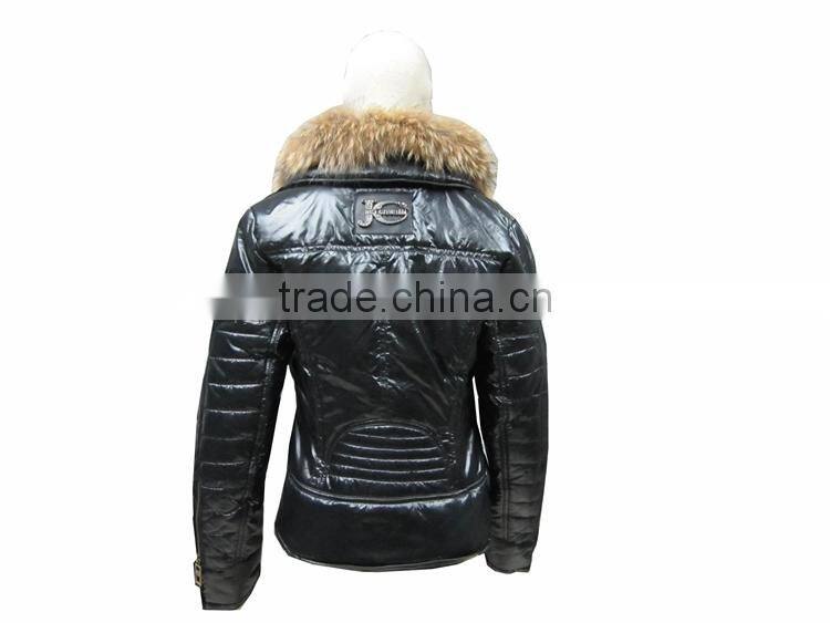 Customized ladies purple leather jacket