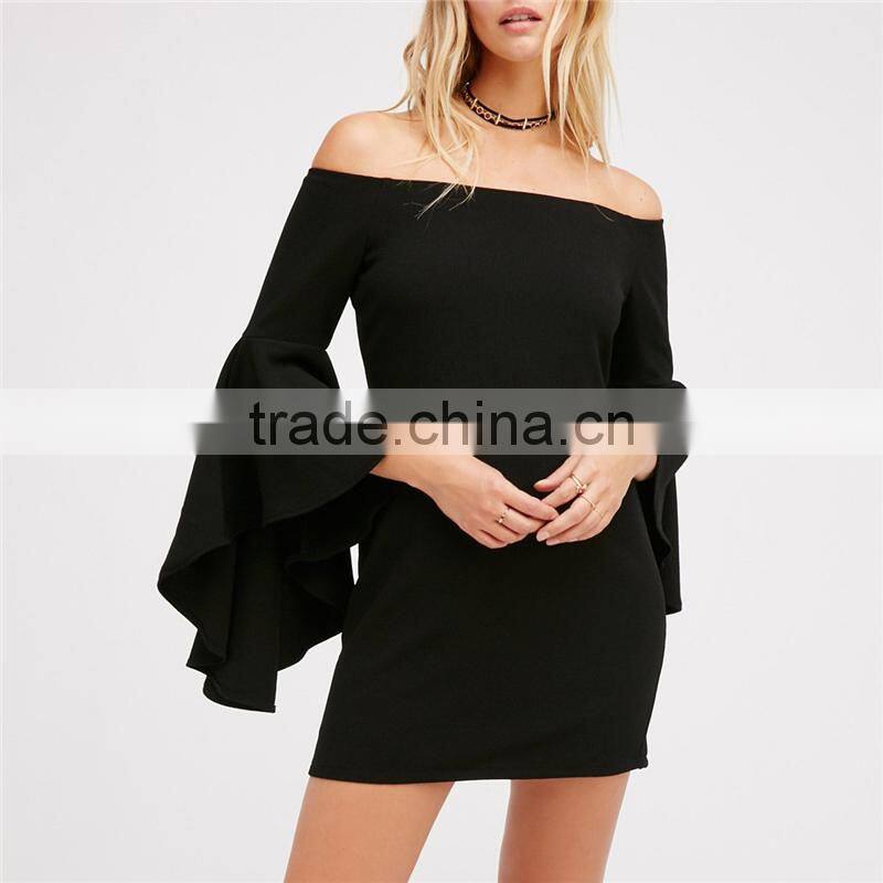 2017 OEM wholesale long sleeve fashion girls short frocks dress
