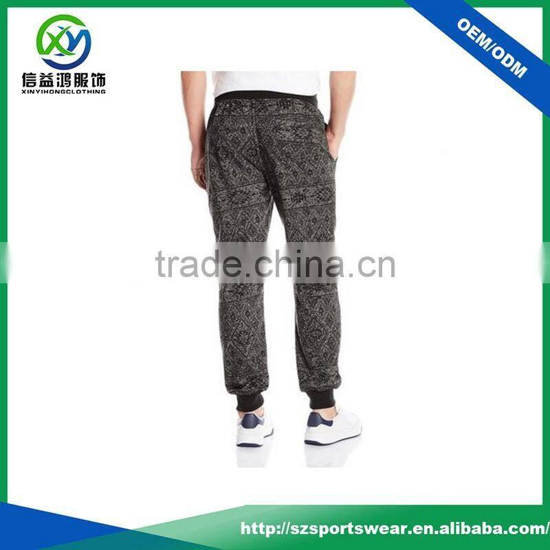 2016 Popular black color breathable sublimation printing sports wear running pants / jogger pants / harem pants for men