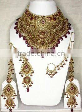Indian Style Fashion Kundan Necklace Set Jewelry