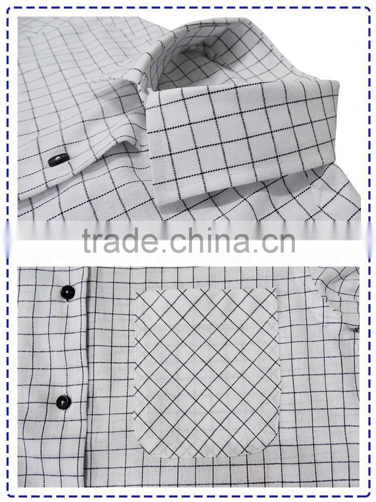 2017 latest long sleeve plaid 100% cotton non Wrinkle spread collar men shirt