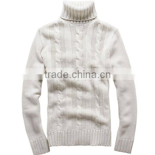 Men's fashion cable pullover turtle model sweater