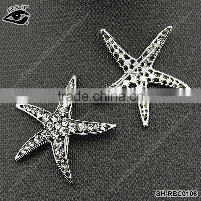 2013 Fashion Rhinestone Brooches Starfish Shape