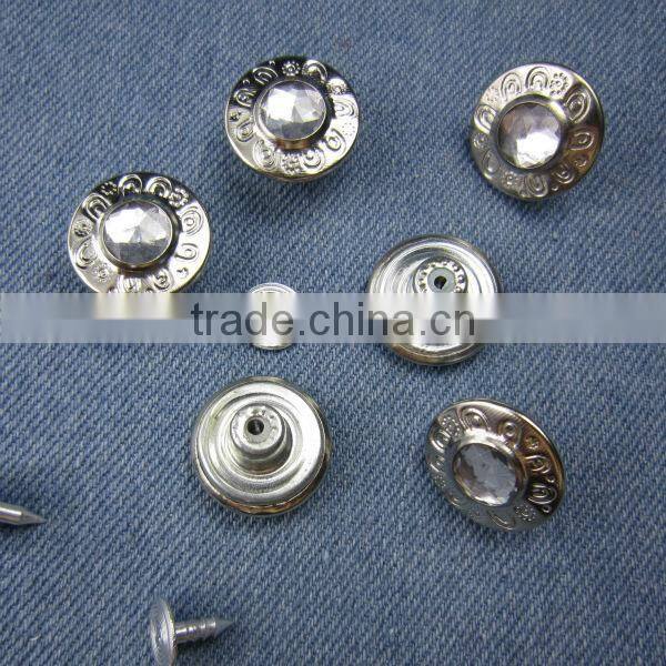 Metal Buttons Rhinestone Button For Jeans
