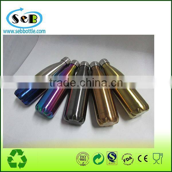 The best selling double wall stainless steel coke bottle vacuum cola bottle with colorful painting