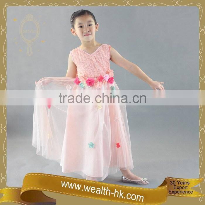 Vintage Flower Girls Princess Long Dress